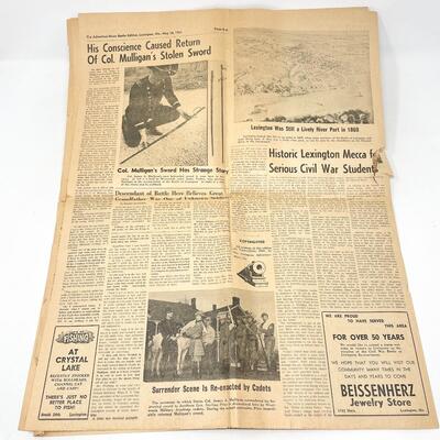 1961 CIVIL WAR CENTENNIAL BATTLE HISTORY NEWSPAPER - THE LEXINGTON ADVERTISER-NEWS, MISSOURI #3