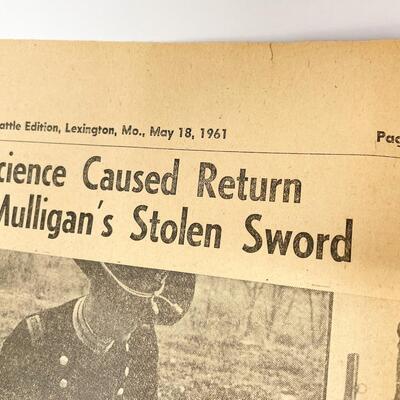 1961 CIVIL WAR CENTENNIAL BATTLE HISTORY NEWSPAPER - THE LEXINGTON ADVERTISER-NEWS, MISSOURI #3
