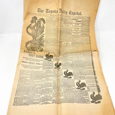 1964 THE TOPEKA DAILY CAPITAL REPRINT ISSUE - FRONT PAGE REPRINTS FROM 1896-1964