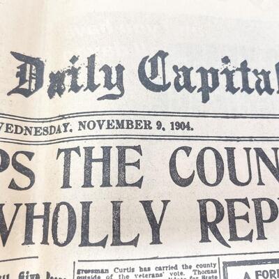 1964 THE TOPEKA DAILY CAPITAL REPRINT ISSUE - FRONT PAGE REPRINTS FROM 1896-1964
