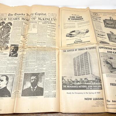 1964 THE TOPEKA DAILY CAPITAL REPRINT ISSUE - FRONT PAGE REPRINTS FROM 1896-1964