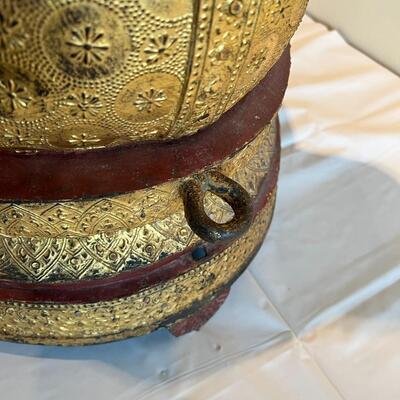 Antique Thai Gilt Lacquered Bronze Seated Meditation Buddha Statue
