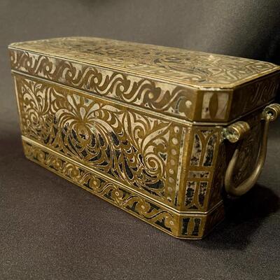 Antique Metal Inlay Betel Nut Box