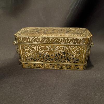 Antique Metal Inlay Betel Nut Box