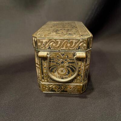 Antique Metal Inlay Betel Nut Box