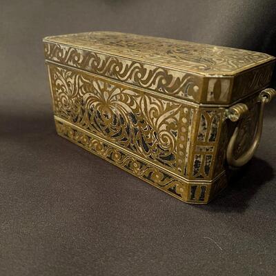 Antique Metal Inlay Betel Nut Box