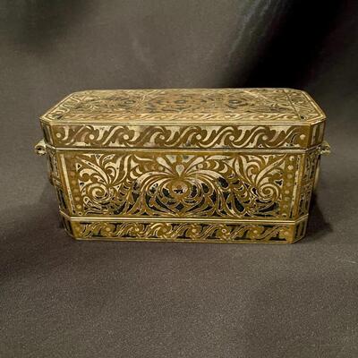 Antique Metal Inlay Betel Nut Box