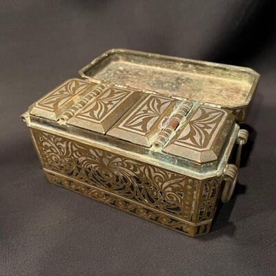 Antique Metal Inlay Betel Nut Box