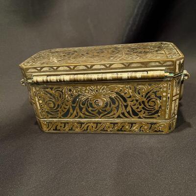 Antique Metal Inlay Betel Nut Box