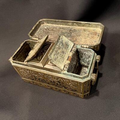 Antique Metal Inlay Betel Nut Box