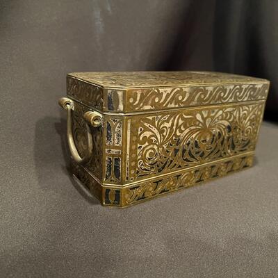 Antique Metal Inlay Betel Nut Box