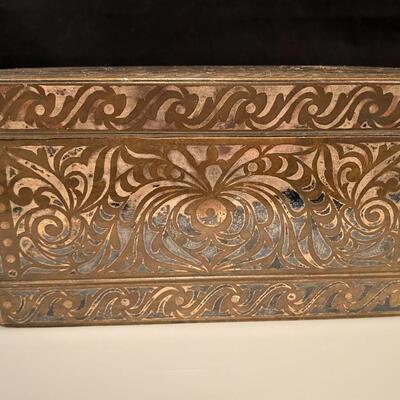 Antique Metal Inlay Betel Nut Box