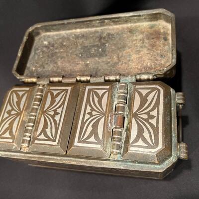 Antique Metal Inlay Betel Nut Box