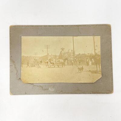ANTIQUE CABINET CARD PHOTO OF TOWN - UNKNOWN LOCATION
