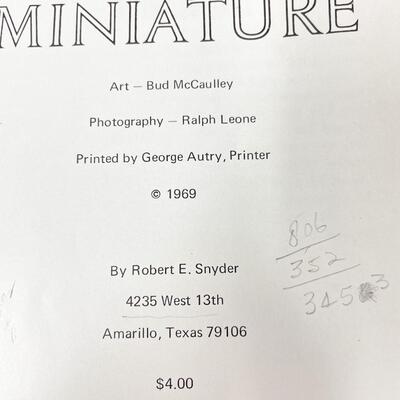 1969-1971 â€œBOTTLES IN MINIATUREâ€ BY BOB SNYDER VOLUMES 1-3