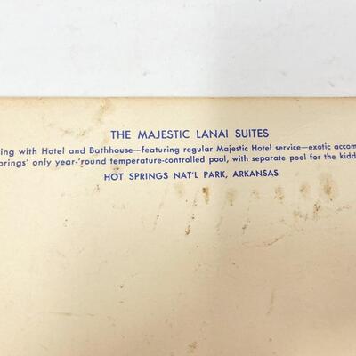 VINTAGE MAJESTIC LANAI SUITES, HOT SPRINGS, ARKANSAS POSTCARD