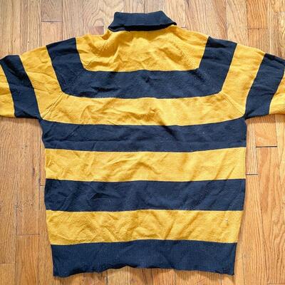 VINTAGE MENâ€™S STRIPED SHORT SLEEVE SWEATER - DAVID HARRISON SIZE XL