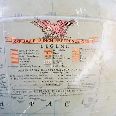 VINTAGE REPLOGLE 12 IN REFERENCE GLOBE