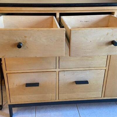 Room & Board Linear Storage Cabinet Custom Granite Top Retail $3500 Sale $1499 