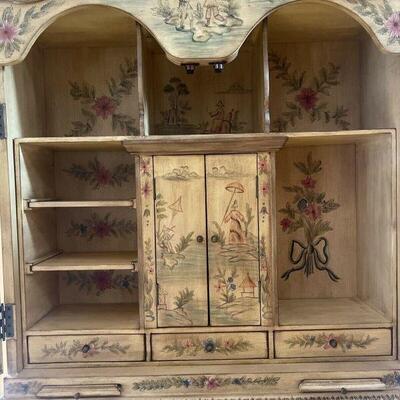 Stunning Chinoiserie Secretary Desk By Alexander Julian At Home retail $2500 on sale $799