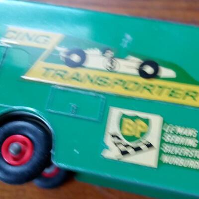 LOT 34    MATCHBOX RACING TRANSPORTER AND TWO RACE CARS