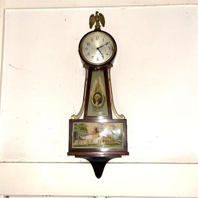 LOT 29 Seth Thomas Electric Wall Clock GEORGE WASHINGTON