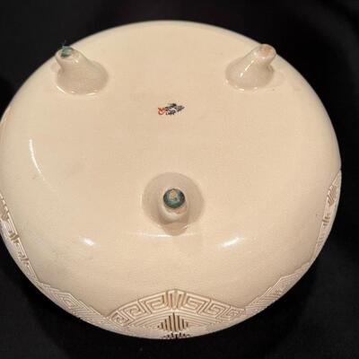 Meiji Period Japanese Satsuma Porcelain Incense Burner Rare and Very Fine