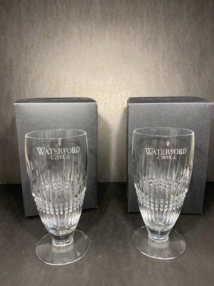 Waterford Crystal Pair of Diamond Iced Beverage Glasses with boxes