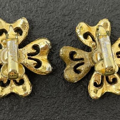 VINTAGE GOLD TONED SHAMROCK EARRINGS