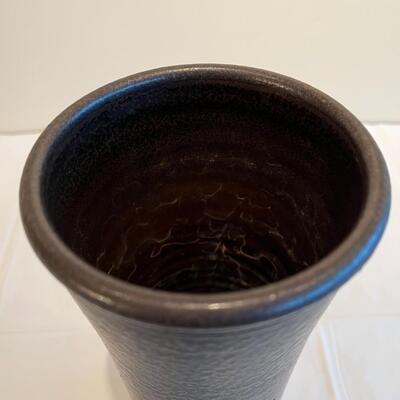 Antique Chinese Stamped Deep Brown Black Glazed Vase