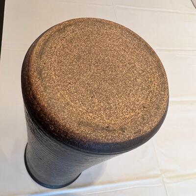 Antique Chinese Stamped Deep Brown Black Glazed Vase
