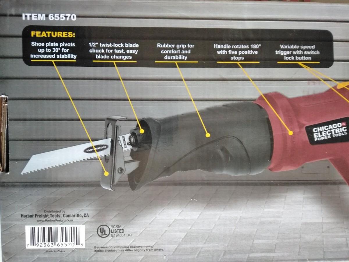 LOT 169 NEW CHICAGO ELECTRIC RECIPROCATING SAW WITH BLADES