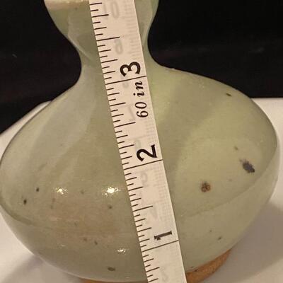 Antique Chinese Celadon Small Glazed Porcelain Stamped Vase