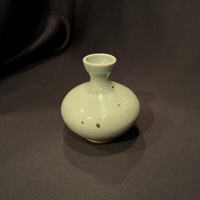 Antique Chinese Celadon Small Glazed Porcelain Stamped Vase