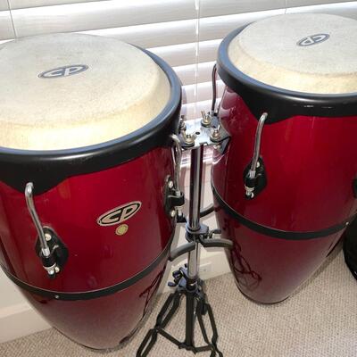 LOT 14  CP CONGA DRUM SET W/STAND
