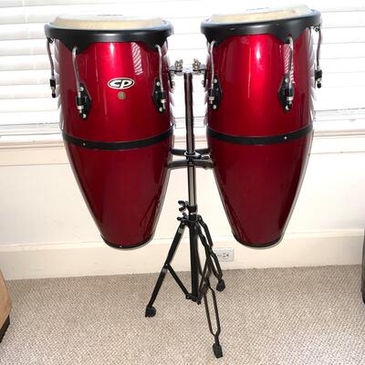 LOT 14  CP CONGA DRUM SET W/STAND
