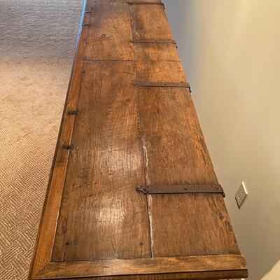 Gorgeous Large Antique 19th Century European Hand Painted Wood Linen Chest