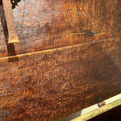 Gorgeous Large Antique 19th Century European Hand Painted Wood Linen Chest