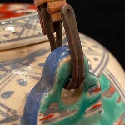 Hand Painted Asian Glazed Porcelain Teapot