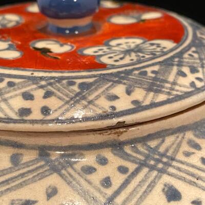 Hand Painted Asian Glazed Porcelain Teapot