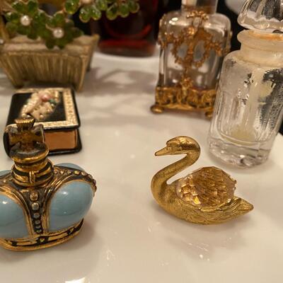 Fabulous Lot of Vintage Perfume Bottles Cosmetics and Costume Jewelry