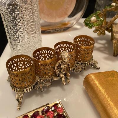 Fabulous Lot of Vintage Perfume Bottles Cosmetics and Costume Jewelry