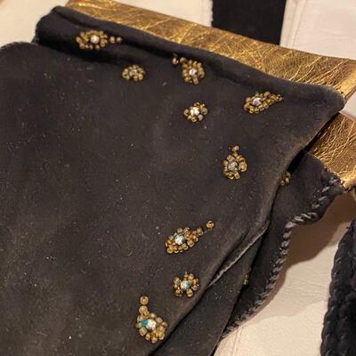 11 Pairs of Vintage Leather and Cloth Gloves
