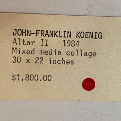Original John-Franklin Koenig Altar II 1984 Mixed Media Art