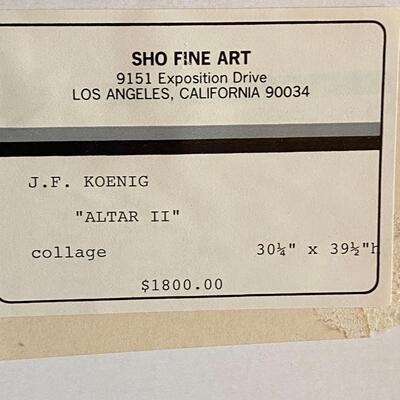Original John-Franklin Koenig Altar II 1984 Mixed Media Art