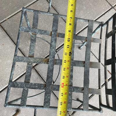 Outdoor Black Metal Chair and Side Table