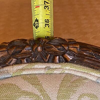 Beautiful Antique Carved Wood Armchair with Updated Upholstery
