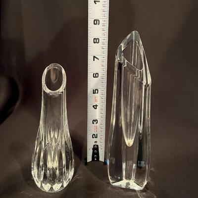 Lot of 2 Baccarat Crystal Glass Vases