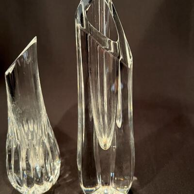 Lot of 2 Baccarat Crystal Glass Vases