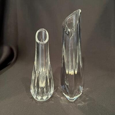 Lot of 2 Baccarat Crystal Glass Vases